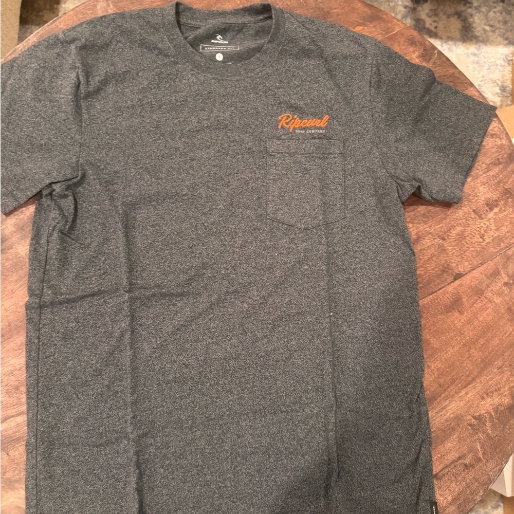 Rip Curl Gray Short Sleeve Tee Classic Crew Neck
